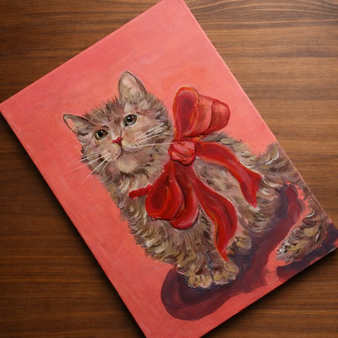 Second cat painting