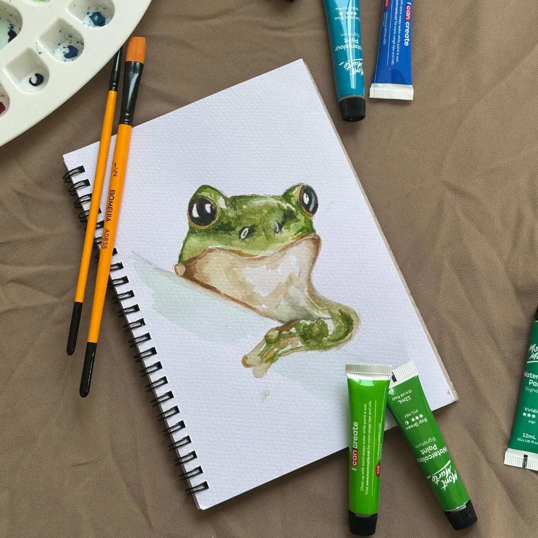 Watercolour frog second painting